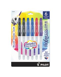 PIL44158 FRIXION COLORS ERASABLE STICK MARKER PEN, 2.5MM, ASSORTED INK, WHITE BARREL, 6/PACK