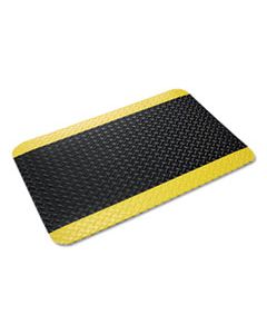 CWNCD0035YB INDUSTRIAL DECK PLATE ANTI-FATIGUE MAT, VINYL, 36 X 60, BLACK/YELLOW BORDER