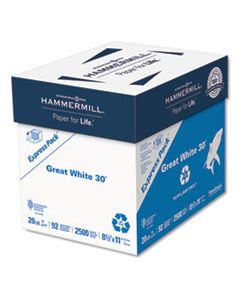 HAM67780 GREAT WHITE 30 RECYCLED PRINT PAPER, 92 BRIGHT, 20 LB, 8.5 X 11, WHITE, 2,500 SHEETS/CARTON