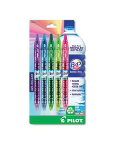 PIL36621 B2P BOTTLE-2-PEN RECYCLED RETRACTABLE GEL PEN, 0.7MM, ASSORTED INK/BARREL, 5/PACK