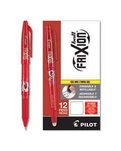 PIL31552 FRIXION BALL ERASABLE STICK GEL PEN, FINE 0.7MM, RED INK, RED BARREL