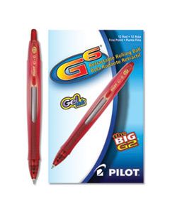PIL31403 G6 RETRACTABLE GEL PEN, FINE 0.7MM, RED INK, RED BARREL