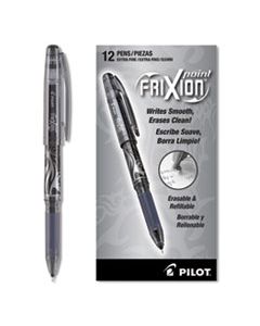 PIL31573 FRIXION POINT ERASABLE STICK GEL PEN, EXTRA-FINE 0.5MM, BLACK INK, BLACK BARREL