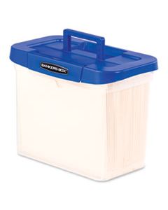 FEL0086301 HEAVY-DUTY PORTABLE FILE BOX, LETTER FILES, 14.25" X 8.63" X 11.06", CLEAR/BLUE