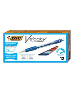 BICMV711BK VELOCITY ORIGINAL MECHANICAL PENCIL, 0.7 MM, HB (#2.5), BLACK LEAD, BLUE BARREL, DOZEN