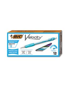 BICMV11BK VELOCITY ORIGINAL MECHANICAL PENCIL, 0.9 MM, HB (#2.5), BLACK LEAD, TURQUOISE BARREL, DOZEN