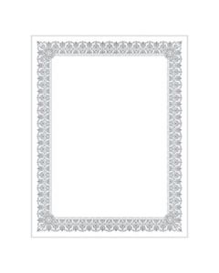 SOUCTP1W PREMIUM CERTIFICATES, WHITE, FLEUR SILVER FOIL BORDER, 66 LB, 8.5 X 11, 15/PACK
