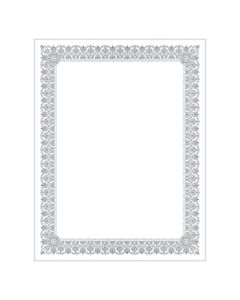 SOUCTP1W PREMIUM CERTIFICATES, WHITE, FLEUR SILVER FOIL BORDER, 66 LB, 8.5 X 11, 15/PACK