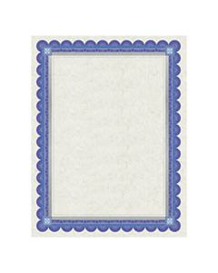 SOUCT1R PARCHMENT CERTIFICATES, ACADEMIC, IVORY W/ BLUE & SILVER-FOIL BORDER, 8 1/2 X 11, 15/PACK