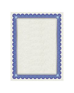 SOUCT1R PARCHMENT CERTIFICATES, ACADEMIC, IVORY W/ BLUE & SILVER-FOIL BORDER, 8 1/2 X 11, 15/PACK