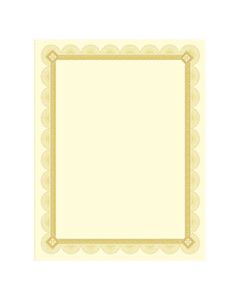 SOUCTP2V PREMIUM CERTIFICATES, IVORY, SPIRO GOLD FOIL BORDER, 66 LB, 8.5 X 11, 15/PACK