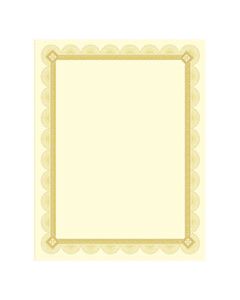 SOUCTP2V PREMIUM CERTIFICATES, IVORY, SPIRO GOLD FOIL BORDER, 66 LB, 8.5 X 11, 15/PACK