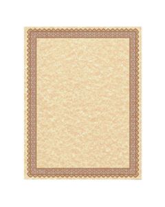 SOU91350 PARCHMENT CERTIFICATES, VINTAGE, 8 1/2 X 11, COPPER W/ BURGUNDY/GOLD-FOIL BORDER, 50/PACK