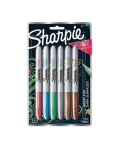 SAN2029678 METALLIC FINE POINT PERMANENT MARKERS, BULLET TIP, BLUE-GREEN-RED, 6/PACK