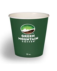 GMT93767 PAPER HOT CUPS, 10 OZ, GREEN MOUNTAIN DESIGN, MULTICOLOR, 1,000/CARTON