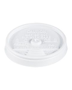 DCC8UL SIP THRU LIDS, FITS 6 OZ TO 10 OZ CUPS, WHITE, 100/PACK, 10 PACKS/CARTON