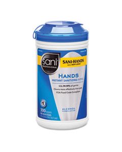 NICP92084CT HANDS INSTANT SANITIZING WIPES, 7 1/2 X 5, 300/CANISTER, 6/CT