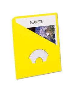 PFX32909 SLASH POCKET PROJECT FOLDERS, 3-HOLE PUNCHED, STRAIGHT TAB, LETTER SIZE, YELLOW, 25/PACK