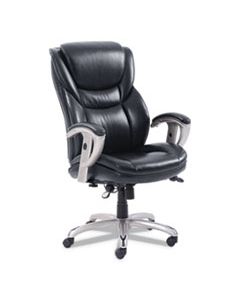 SRJ49710BLK EMERSON EXECUTIVE TASK CHAIR, SUPPORTS UP TO 300 LBS., BLACK SEAT/BLACK BACK, SILVER BASE
