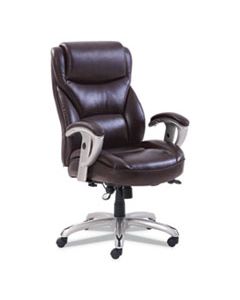 SRJ49416BRW EMERSON BIG AND TALL TASK CHAIR, SUPPORTS UP TO 400 LBS., BROWN SEAT/BROWN BACK, SILVER BASE