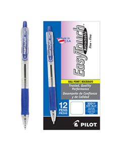 PIL32211 EASYTOUCH RETRACTABLE BALLPOINT PEN, FINE 0.7MM, BLUE INK, CLEAR BARREL, DOZEN