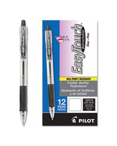 PIL32210 EASYTOUCH RETRACTABLE BALLPOINT PEN, FINE 0.7MM, BLACK INK, CLEAR BARREL, DOZEN