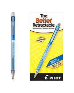 PIL30001 BETTER RETRACTABLE BALLPOINT PEN, FINE 0.7MM, BLUE INK, TRANSLUCENT BLUE BARREL, DOZEN