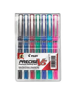 PIL26015 PRECISE V5 STICK ROLLER BALL PEN, 0.5MM, ASSORTED INK/BARREL, 7/PACK