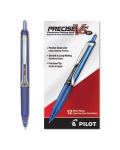 PIL26063 PRECISE V5RT RETRACTABLE ROLLER BALL PEN, 0.5MM, BLUE INK/BARREL