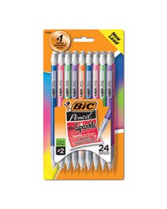 BICMPLP241 XTRA-SPARKLE MECHANICAL PENCIL, 0.7 MM, HB (#2.5), BLACK LEAD, ASSORTED BARREL COLORS, 24/PACK
