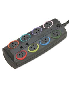 KMW62691 8-OUTLET ADAPTER MODEL SURGE PROTECTOR, BLACK, 8FT CORD, 3090 JOULES