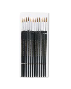 LEO73506 ARTIST BRUSH, SIZE 6, CAMEL HAIR, ROUND, 12/PACK