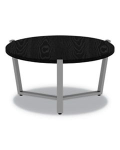 ALECT7730B ROUND OCCASIONAL COFFEE TABLE, 29 3/8 DIA X 15 3/4H, BLACK/SILVER