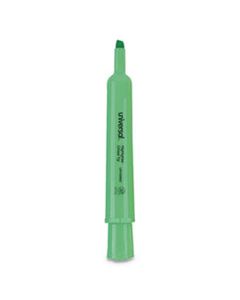 UNV08862 DESK HIGHLIGHTERS, CHISEL TIP, FLUORESCENT GREEN, DOZEN