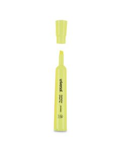 UNV08861 DESK HIGHLIGHTERS, CHISEL TIP, FLUORESCENT YELLOW, DOZEN