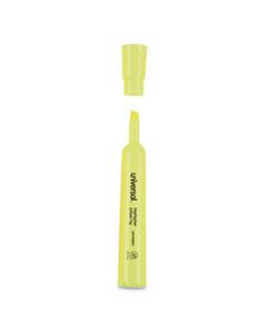 UNV08861 DESK HIGHLIGHTERS, CHISEL TIP, FLUORESCENT YELLOW, DOZEN