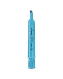 UNV08864 DESK HIGHLIGHTERS, CHISEL TIP, FLUORESCENT BLUE, DOZEN