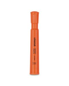 UNV08863 DESK HIGHLIGHTERS, CHISEL TIP, FLUORESCENT ORANGE, DOZEN