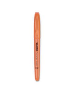 UNV08853 POCKET HIGHLIGHTERS, CHISEL TIP, FLUORESCENT ORANGE, DOZEN