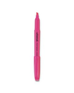 UNV08855 POCKET HIGHLIGHTERS, CHISEL TIP, FLUORESCENT PINK, DOZEN