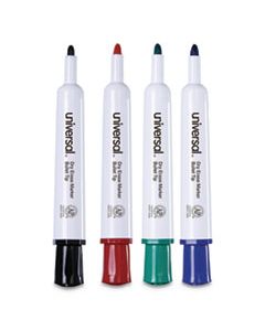 UNV43680 DRY ERASE MARKER, MEDIUM BULLET TIP, ASSORTED COLORS, 4/SET