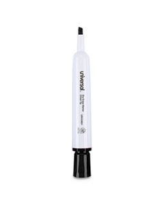 UNV43651 DRY ERASE MARKER, BROAD CHISEL TIP, BLACK, DOZEN