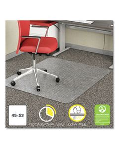 DEFCM11242COM ECONOMAT OCCASIONAL USE CHAIR MAT FOR LOW PILE CARPET, 45 X 53, RECTANGULAR, CLEAR