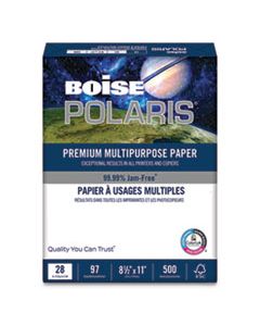 CASPOL2811 POLARIS PREMIUM MULTIPURPOSE PAPER, 97 BRIGHT, 28LB, 8.5 X 11, WHITE, 500 SHEETS/REAM, 6 REAMS/CARTON