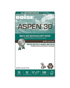 CAS054907 ASPEN 30 MULTI-USE RECYCLED PAPER, 92 BRIGHT, 20LB, 11 X 17, WHITE, 500 SHEETS/REAM, 5 REAMS/CARTON