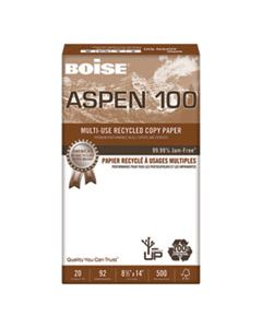 CAS054924 ASPEN MULTI-USE RECYCLED PAPER, 92 BRIGHT, 20LB, 8.5 X 14, WHITE, 500 SHEETS/REAM, 10 REAMS/CARTON