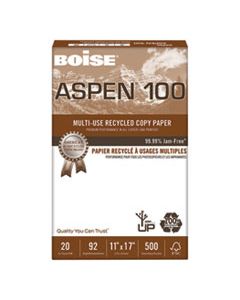 CAS054925 ASPEN MULTI-USE RECYCLED PAPER, 92 BRIGHT, 20LB, 11 X 17, WHITE, 500 SHEETS/REAM, 5 REAMS/CARTON