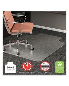 DEFCM15113COM ROLLAMAT FREQUENT USE CHAIR MAT, MED PILE CARPET, ROLL, 36 X 48, LIPPED, CLEAR