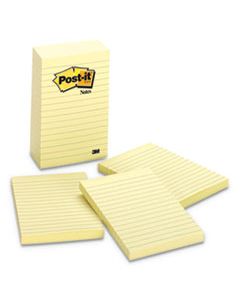 MMM6605PK ORIGINAL PADS IN CANARY YELLOW, LINED, 4 X 6, 100-SHEET, 5/PACK