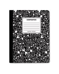 UNV20957 COMPOSITION BOOK, 4 SQ/IN QUADRILLE RULE, BLACK MARBLE, 9.75 X 7.5, 100 SHEETS, 6/PACK